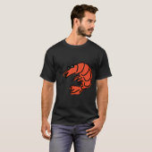 レトロなデザインの小エビ・貝類 Tシャツ (正面フル)