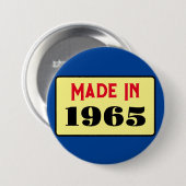 レトロなデザインの60歳の誕生日バッジ 1965 缶バッジ (正面&裏面)