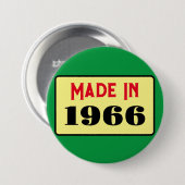 レトロなデザインの60歳の誕生日バッジ 1966 缶バッジ (正面&裏面)