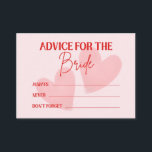 レトロなデートナイト＆アドバイストゥザブライドカード アドバイスカード<br><div class="desc">このピンクと赤のDate Night＆Advice to the Brideカードで、あなたの結婚式をレトロな雰囲気で盛り上げましょう。片面は、ゲストが新婦に心からのアドバイスを共有するよう促し、裏面は楽しく創造的なデートナイトのアイデアに最適です。愛、笑い、思い出を捉えたスタイリッシュでインタラクティブな記念品で、新婦が大切にするでしょう。</div>