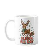 レトロなトナカイのクリスマス ヴィンテージ サンタ 「Sleigh+All+Day」