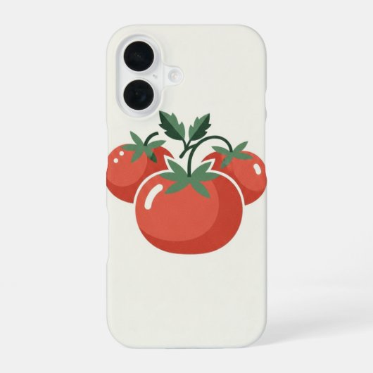 レトロなトマトのイラスト iPhone 16ケース (裏面)