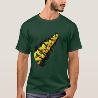 レトロなトロピカルサマータイポグラフィデザイン ヤシの木 Tシャツ