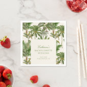 レトロなトロピカルパームツリー バチェロレッテ歓迎 スタンダードカクテルナプキン (インサイチュ)