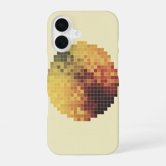 レトロなドット絵の円 iPhone 16ケース (裏面)