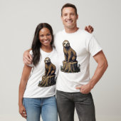 レトロなナマケモノの彫刻 野生動物Tシャツ (3) Tシャツ (ユニセックス)