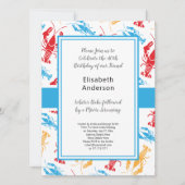 レトロなニューイングランドロブスターパーティー 招待状 (正面)