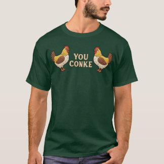 レトロなニワトリ一家 Tシャツ