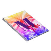 レトロなネオン80の名前をカスタムするの熱帯ヤシの木 ノートブック (右側)