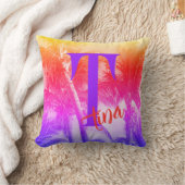 レトロなネオン80の夏の雰囲気の熱帯ヤシの木 クッション (ブランケット)