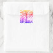 レトロなネオン80の夏の雰囲気の熱帯ヤシの木 スクエアシール (バッグ)