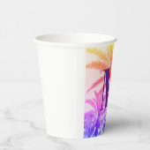 レトロなネオン80年代の夏の熱帯性ヤシの木 紙コップ (右)