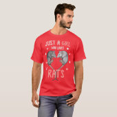 レトロなネズミ好き女子 Heartail Tシャツ (正面フル)