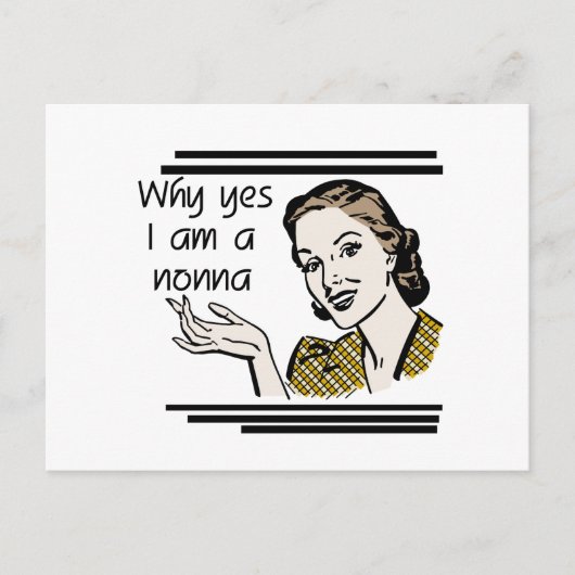 レトロなノンナ T シャツとギフト ポストカード (正面)