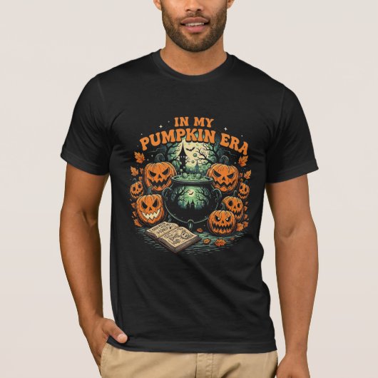 レトロなハロウィンのカボチャの時代 Tシャツ (正面)