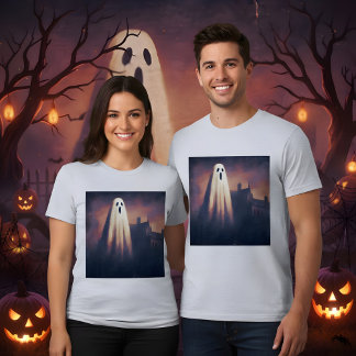 レトロなハロウィンの幽霊の絵のデザイン ヴィンテージ風 トライブレンドTシャツ
