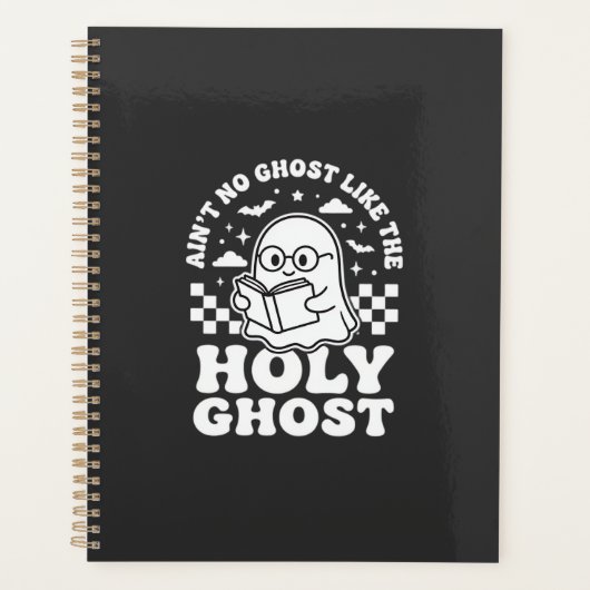 レトロなハロウィンの幽霊デザイン Holy Ghost_1 プランナー手帳 (正面)