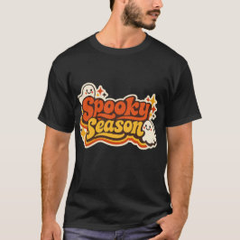 レトロなハロウィンの幽霊ロゴ Tシャツ