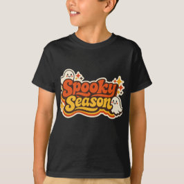 レトロなハロウィン ロゴ スプーキー シーズン Tシャツ