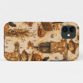 レトロなハロウィーンのかかしとカボチャのスマホケース Case-Mate iPhoneケース (裏面(横))