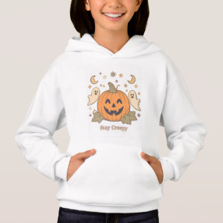 レトロなハロウィーンのステイクリーピーパンプキンと可愛いお化け