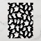 レトロなハロウィーンのタイポグラフィフォト 箔シーズンカード (裏面)