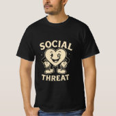 レトロなハート型のクールなメンズTシャツ Tシャツ (正面)