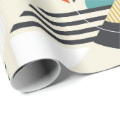 レトロなバウに様式化された鳥とシームレスなパターン ラッピングペーパー (ロールコーナー)