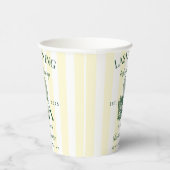 レトロなバチェロレッテパーティーのグリーンとイエローのストライプ 紙コップ (右)