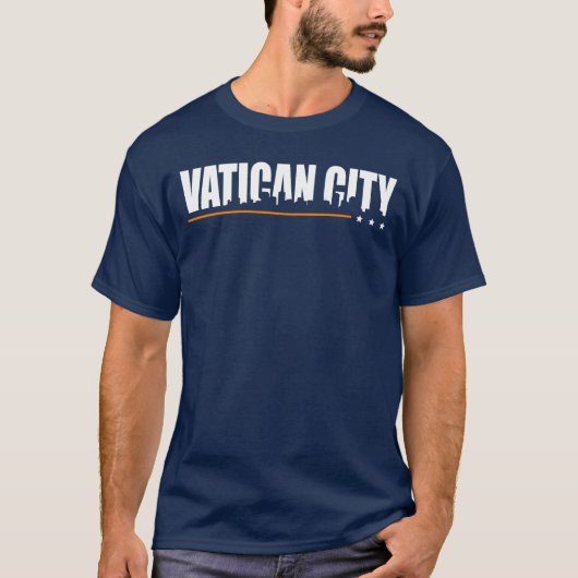 レトロなバチカン市国の都市デザイン Tシャツ (正面)