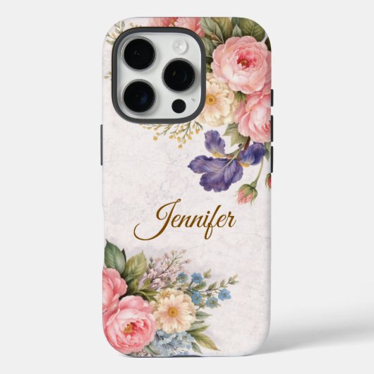 レトロなバラのデザインをカスタマイズ Case-Mate iPhoneケース (裏面)