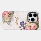 レトロなバラのデザインをカスタマイズ Case-Mate iPhoneケース (裏面 (横))
