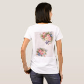 レトロなバラのデザインをカスタマイズ Tシャツ (裏面フル)