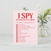 レトロなバレンタインのウェディングフォトゲーム I Spy エンクロージャーカード (スタンド正面)