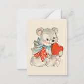 レトロなバレンタインクマを追加 感情を込めて ノートカード (正面)