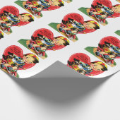 レトロなバレンタインデー ヴィンテージのスクーターに乗った少年 ラッピングペーパー (角)