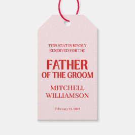 レトロなバレンタイン ブライダルシャワー 赤 ピンク ギフトタグ