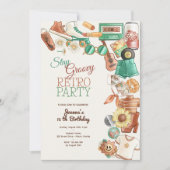 レトロなバースデーパーティを楽しもう 招待状 (正面)