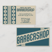 レトロなバーバーショップパンチカード ロイヤリティカード (正面/裏面)