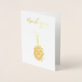 レトロなパイナップル感謝していパーティーユー 箔カード (正面)