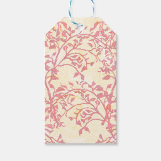レトロなパイピングされたフロスティングのローズと葉のギフトタグ ギフトタグ