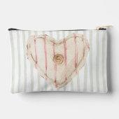 レトロなパステルカラーのシャビーシックなストライプとハート アクセサリーポーチ (裏面)