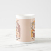 レトロなパステルピンクのロデオ独身最後のパーティー ボーンチャイナマグカップ (正面)