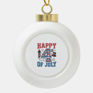 レトロなパトリオティックベクター デザインで7月4日を祝おう セラミックボールオーナメント