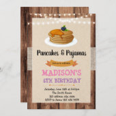 レトロなパンケーキの招待状 招待状 (正面/裏面)