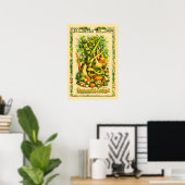レトロなビクトリア時代の植物画 ヒョウタン ポスター (ホームオフィス)