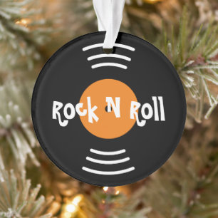 レトロなビニールレコードのクリスマスオーナメント ロックンロール オーナメント