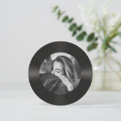 レトロなビニールレコードの写真を使ったウェディング セーブザデート (スタンド正面)