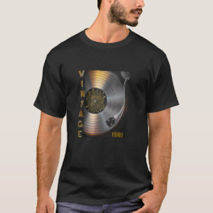 レトロなビニールレコードの落書き、40歳の誕生日プレゼント、ヴィ Tシャツ