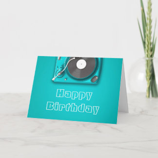 レトロなビニールレコードプレーヤーの音楽愛好家の誕生日 カード